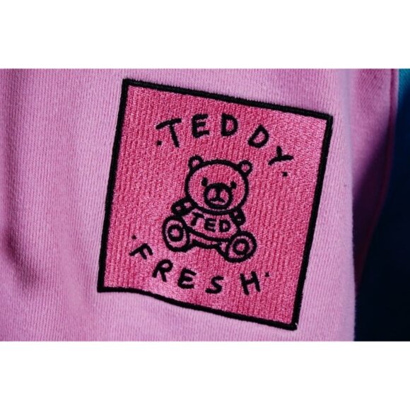 Teddy Fresh Pastel Color Block Streetwear Hoodie Sweatshirt Size M - Picture 4 of 6